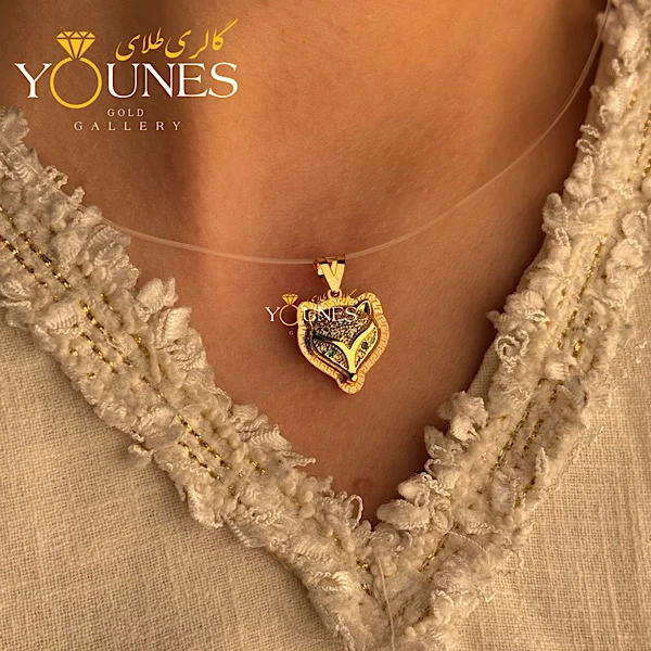 آویز سواروسکی روباه طلایی طلا